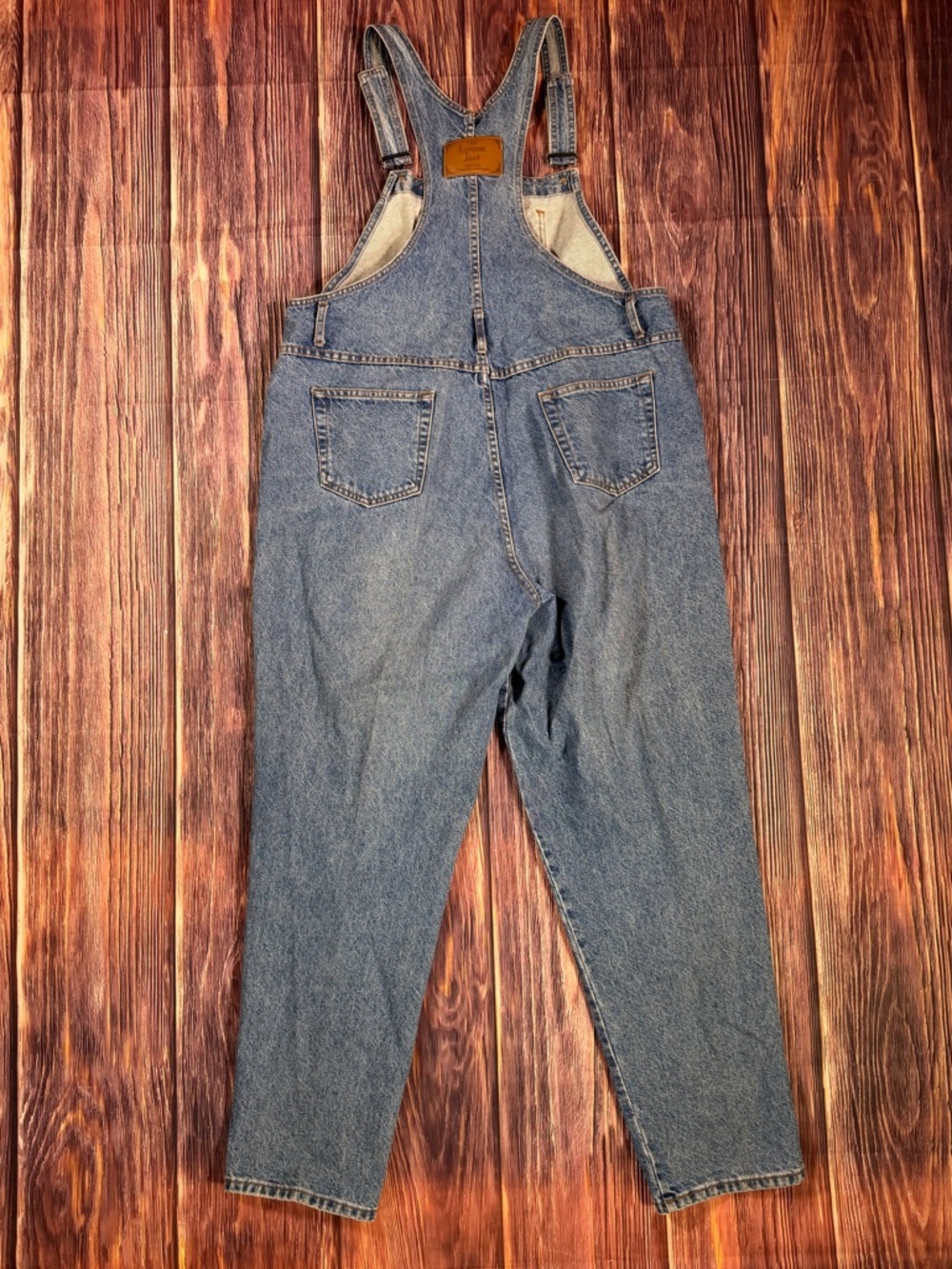 Vintage 90s Moda INTL International London Jean Blue Denim Bib Overalls XL/XXL - Picture 3 of 8